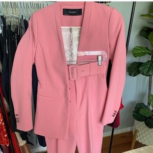 Zara pink suit: top and bottom